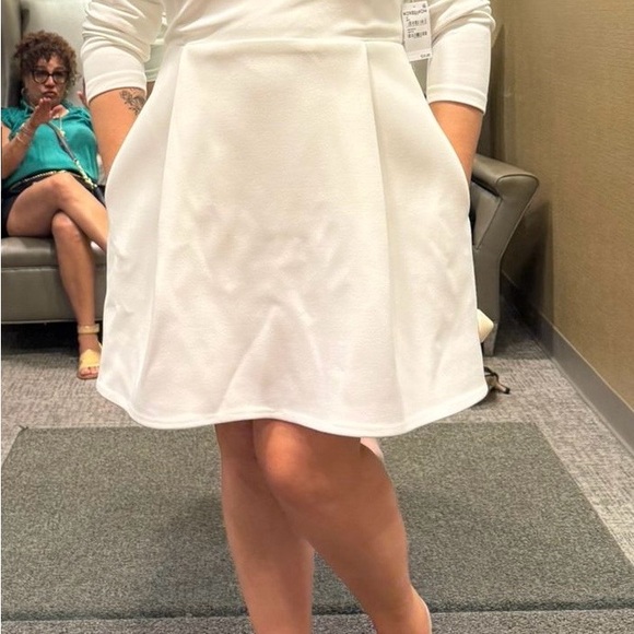 NADINE MERABI KIMBERLY White Dress with Silver Details - Picture 12 of 12